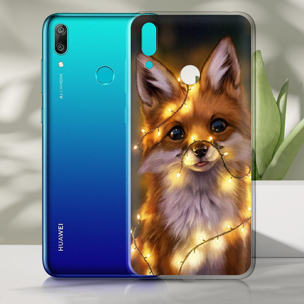 Чохол Boxface Huawei Y7 2019 Різдвяна Лисичка Прозорий силікон (36044-up2399-36044) - фото 2