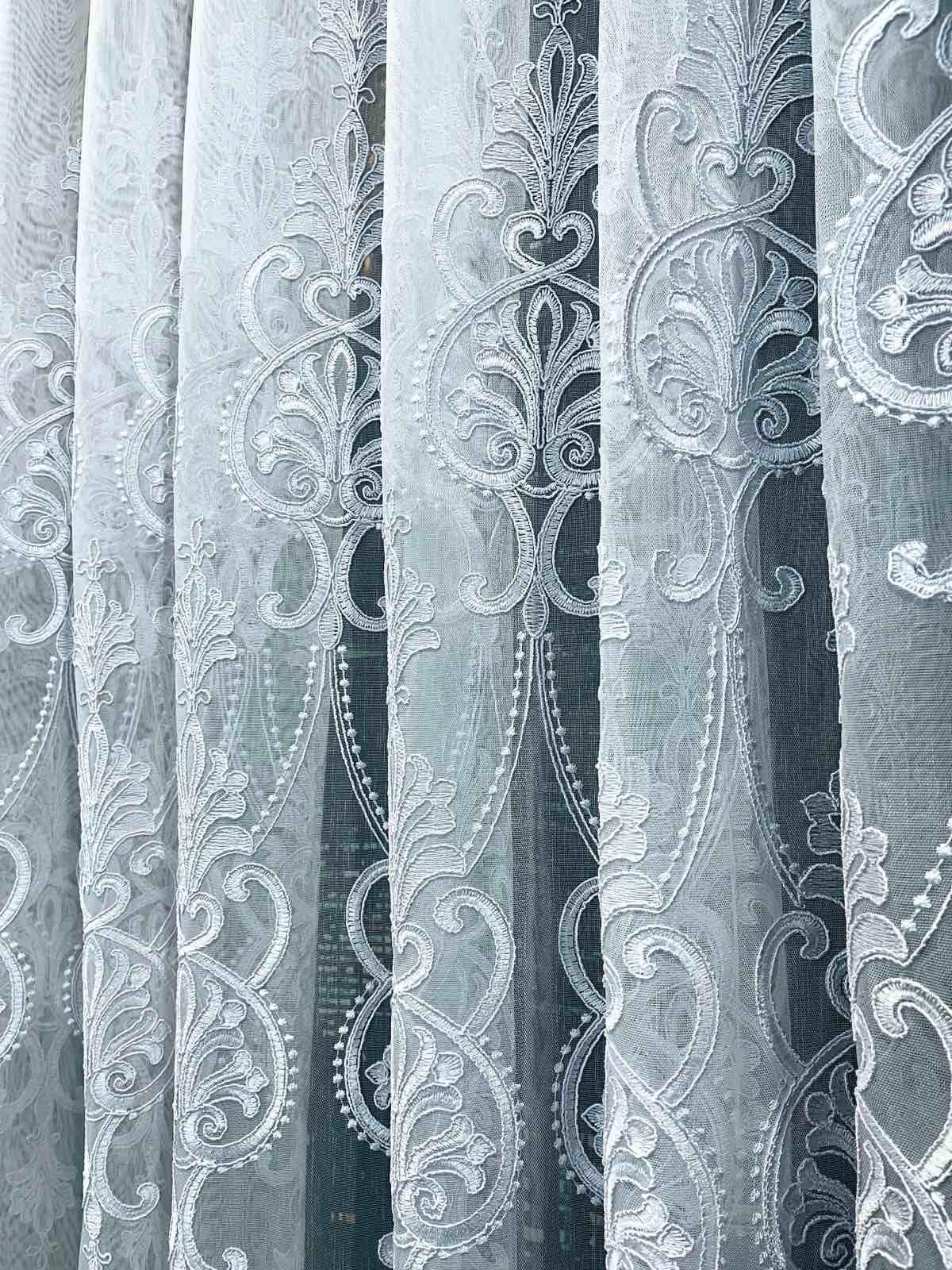 Тюль бамбук с вышивкой 4х2,6 м 1 шт. Белый (2829)