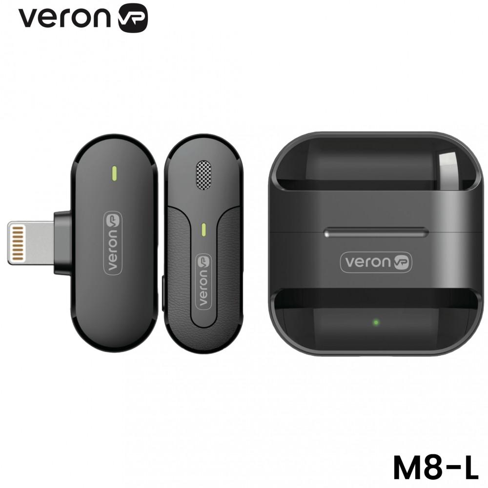 Микрофон беспроводной петличный для iPhone Lightning Veron M8-L c кейсом зарядки Черный - фото 3