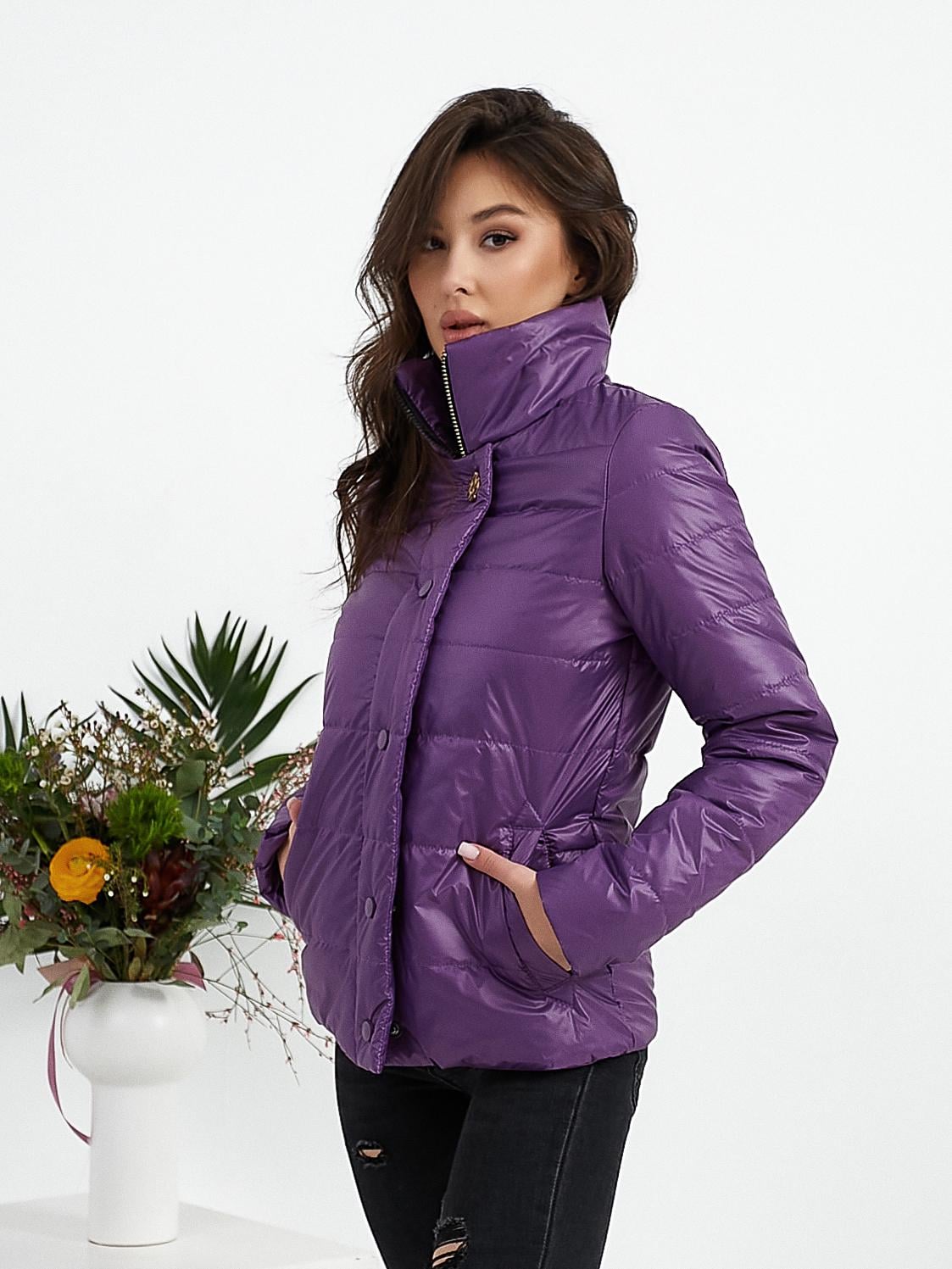 Куртка демисезонная Khan тонкая короткая р. 44 Фиолетовый (Kh211)