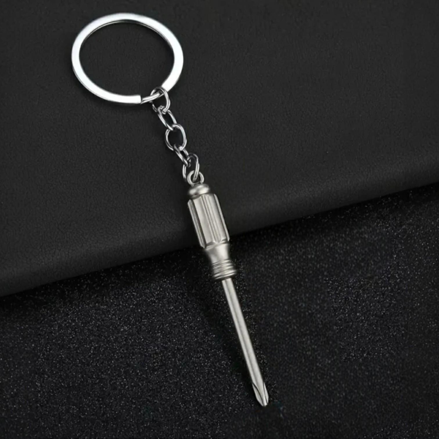 Брелок для ключей инструмент Отвертка металлический Серебристый (99_18_0_1С) - фото 4