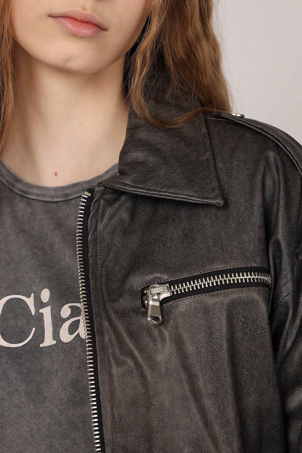 Бомбер жіночий ЦБ-00272387 р. 48 Сірий (28422048) - фото 4 Бомбер жіночий ЦБ-00272387 р. 48 Сірий (28422048) - фото 4