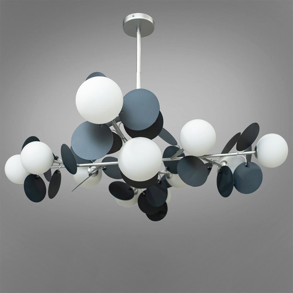 Люстра потолочная молекула Light House DS-18367/12 Хром/Серый/Белый