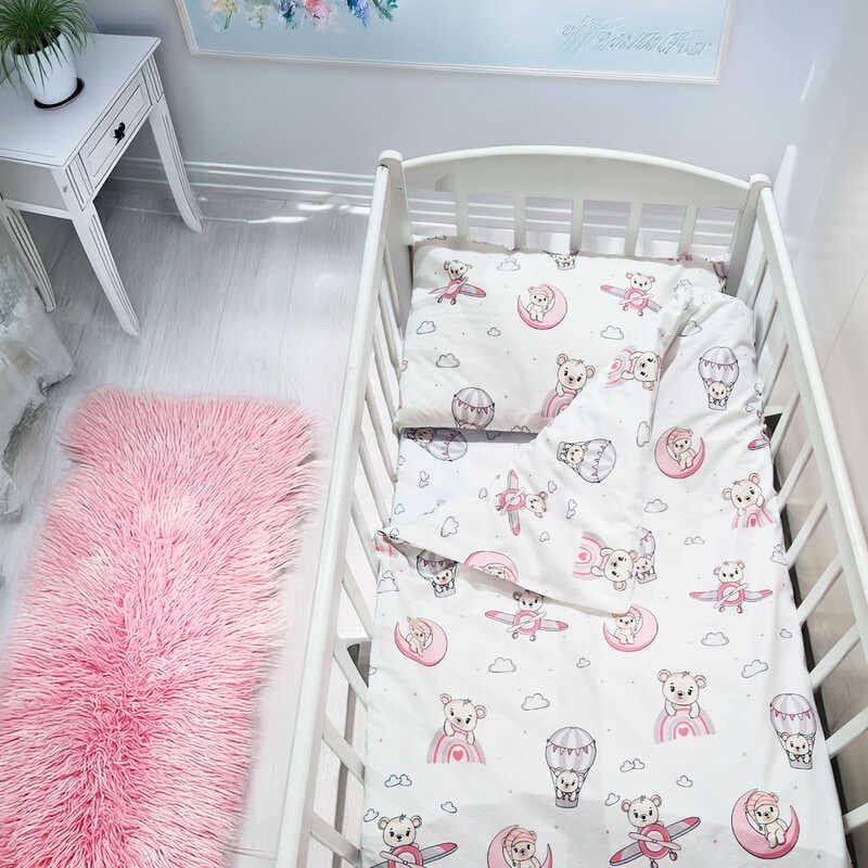 Комплект сменного постельного белья в кроватку детский Bimbo Медвежонок Ранфорс 90х110 см (52099)
