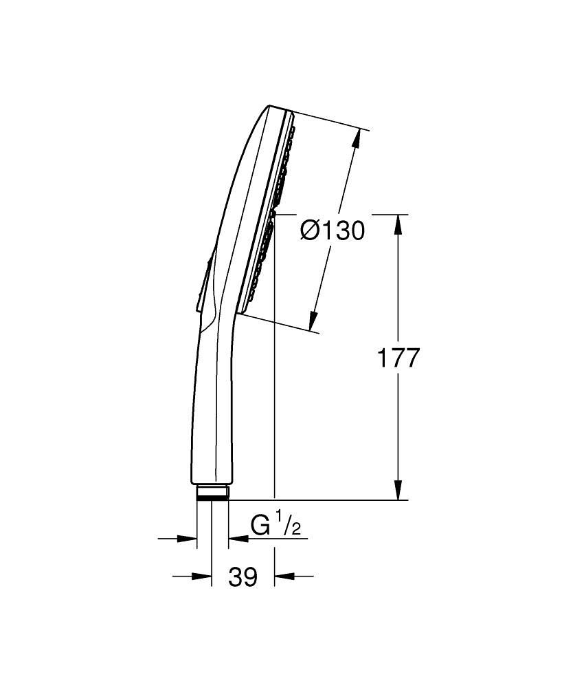 Душова лійка Grohe Rainshower Smartactive 22127KF0 багаторежимна 130 мм Чорний (170557) - фото 2