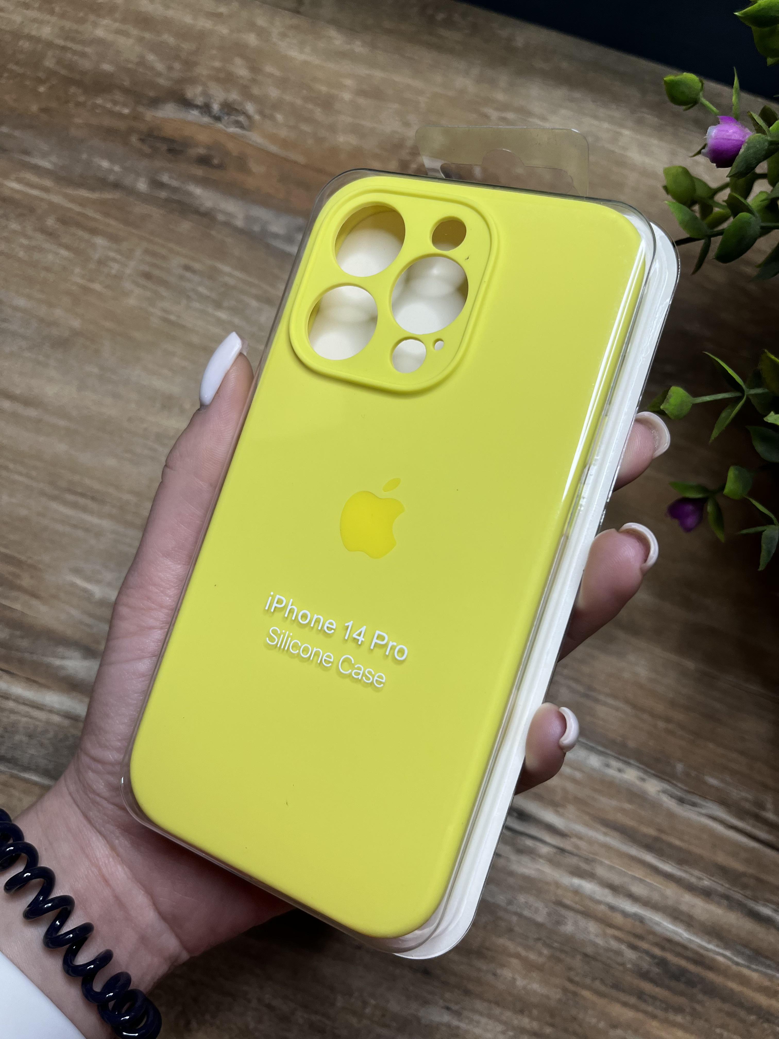 Чехол накладка на iPhone (Айфон) 14 Pro закрытый низ и закрытая камера silicone case full camera Apple