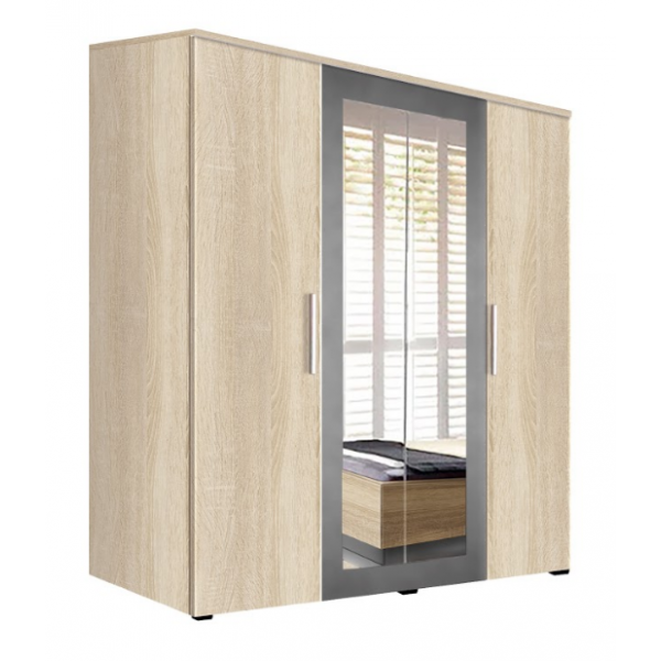 Шкаф для спальни распашной Modern Франческа двухдверный из ДСП 1800х590х2020 мм Антрацит (24835)
