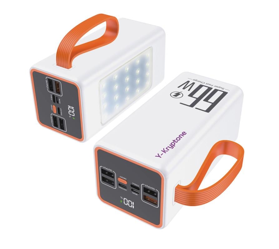 Повербанк Y-Kryptone GT-52 LED Light 50000 mAh QC3.0 22,5W 66W Super Fast Charge White (YK-GT52L-WH) Повербанк Y-Kryptone GT-52 LED Light 50000 mAh QC3.0 22,5W 66W Super Fast Charge White (YK-GT52L-WH)