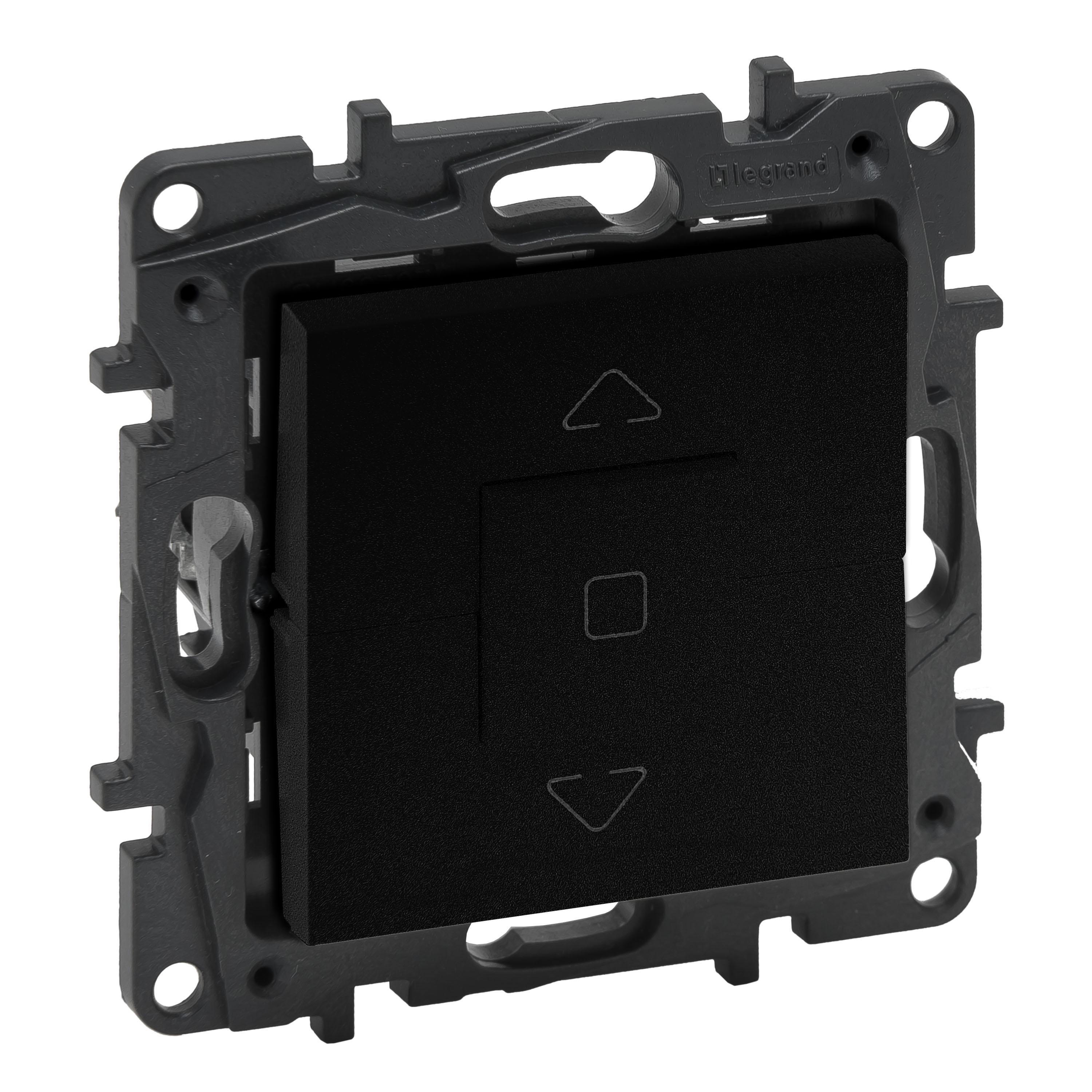 Выключатель Legrand NILOE STEP жалюзи 3-позиционный 6А 250V Черный (863544)
