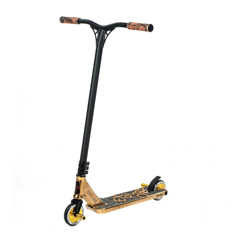 Самокат трюковый Explore Booger 300 HD с пегами Золотистый Самокат трюковый Explore Booger 300 HD с пегами Золотистый