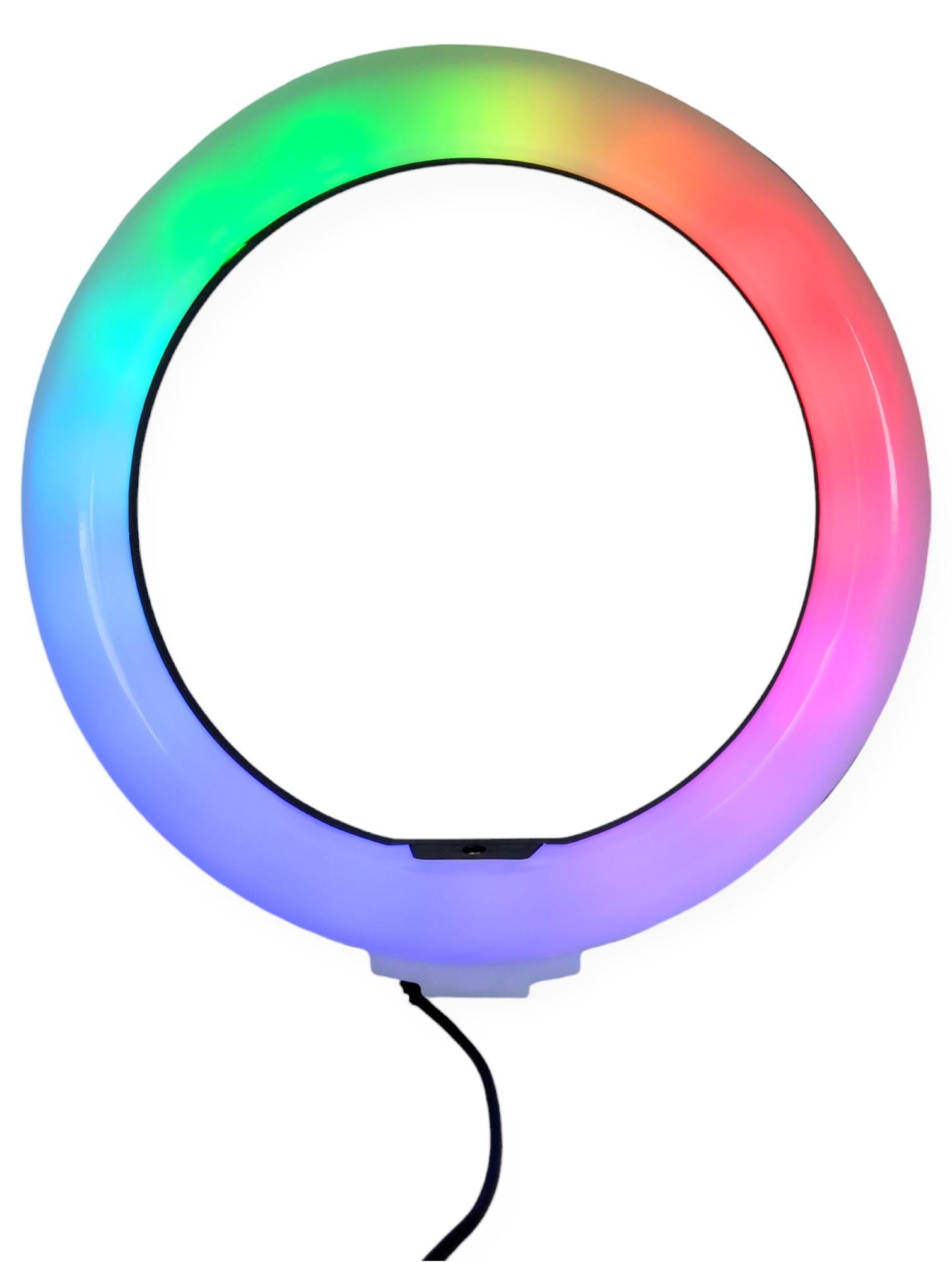 Лампа-селфі кільцева RGBW світлодіодна LED з тримачем для телефона та кріпленням під штатив 26 см