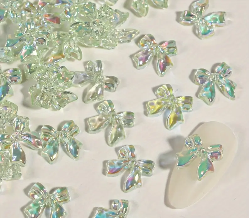 Шармы для ногтей Бантик Аврора 11х11 мм 20 шт. Зеленый (0117793)