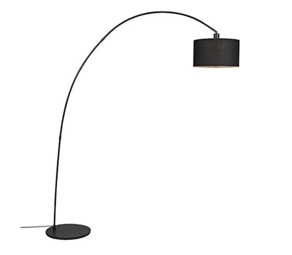 Лампа дуговая напольная Qazqa Vinossa I E27 для гостиной и спальни Черный (2897844312)