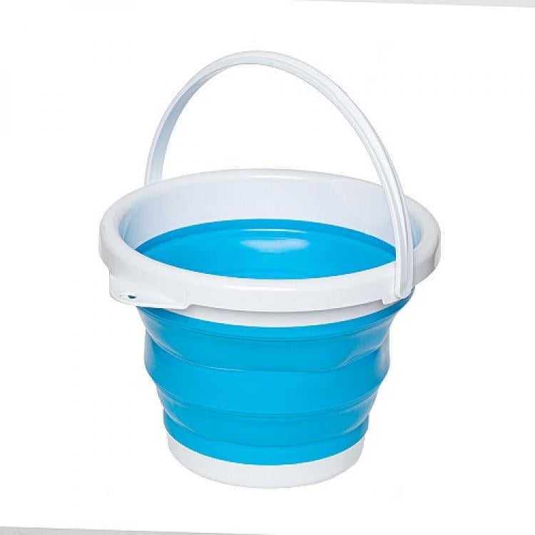 Відро розкладне силіконове 10 л Blue/White (121474) Відро розкладне силіконове 10 л Blue/White (121474)