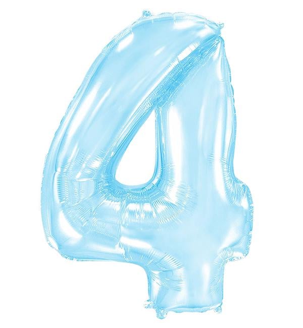 Шарик Цифра 4 100 см Голубой (12360749) - фото 1 Шарик Цифра 4 100 см Голубой (12360749) - фото 1