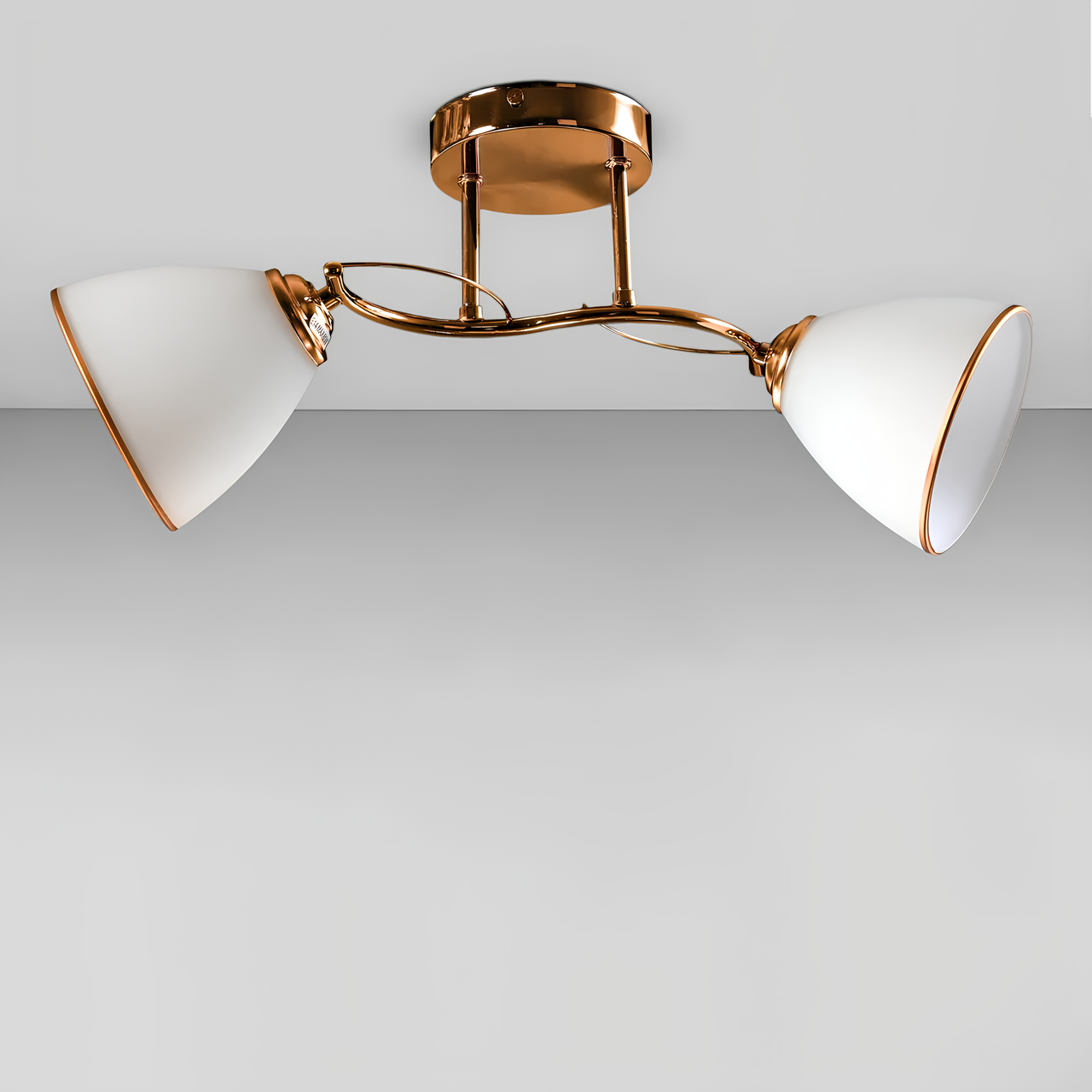 Люстра Svet на два плафона под лампу Е14 Бело-золотой (SZ-19133/2A FGD)