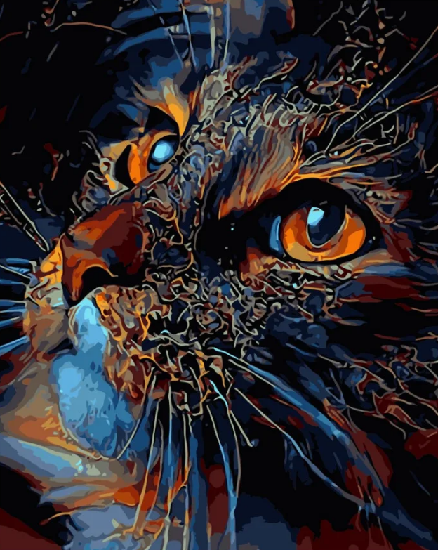 Картина по номерам Strateg Кот с яркими глазами 40x50 см (VA-2842)