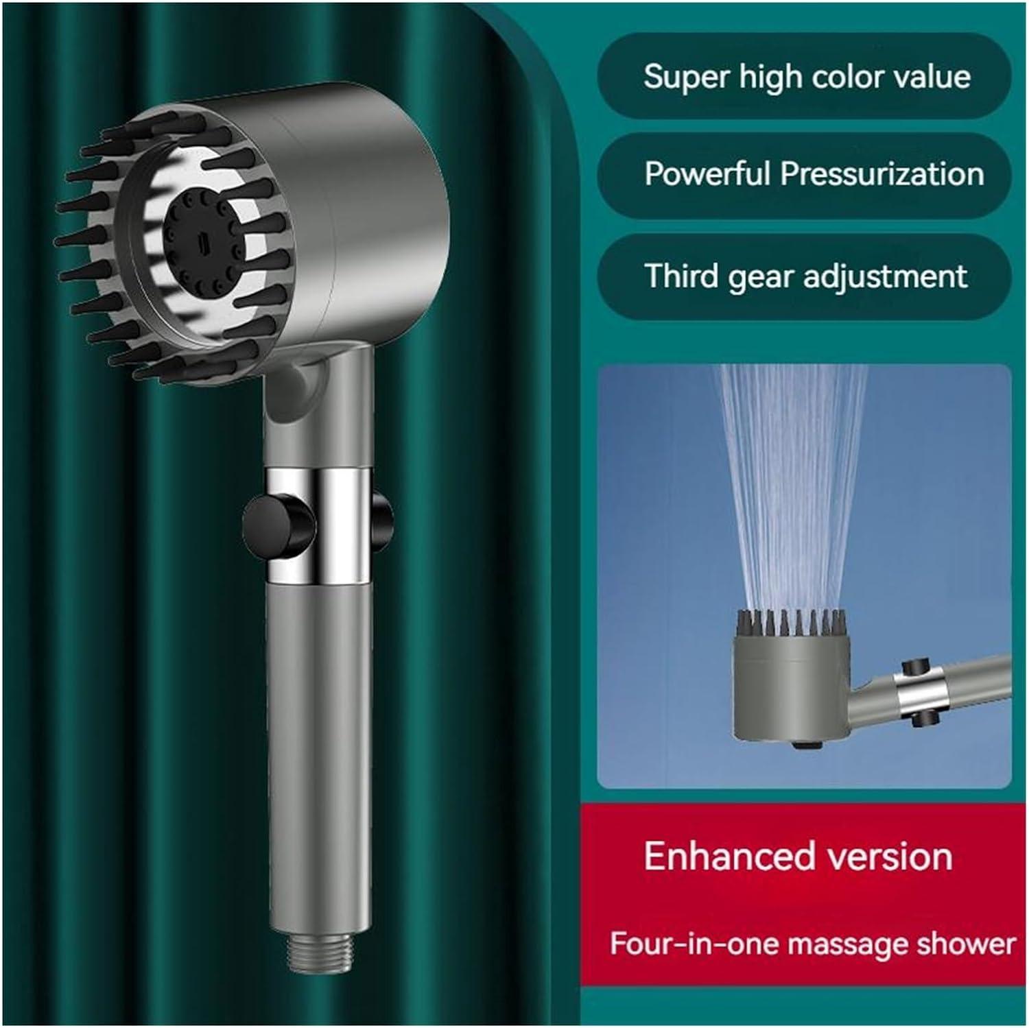 Лейка массажная для душа Turbocharged Shower Head с вращением 360° Серый (235U) - фото 3