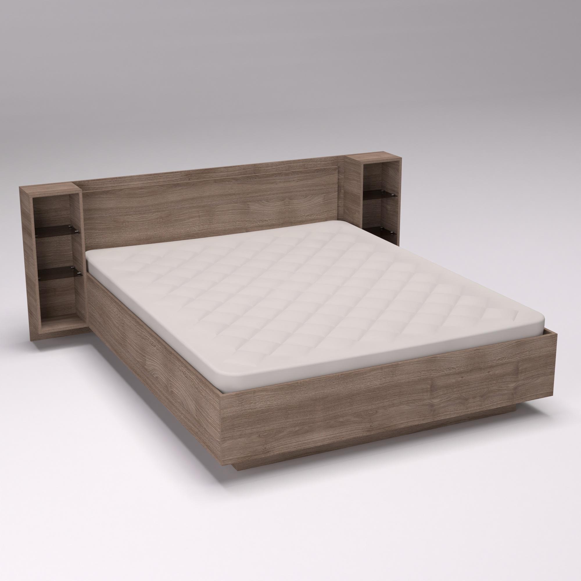 Ліжко двоспальне Крістал №1 2035х1976х850 мм Дуб Шамоні Темний (132813)