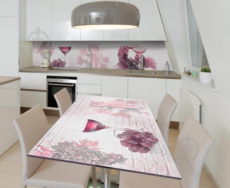 Наклейка 3Д виниловая на стол Zatarga «Розовый виноград» 650х1200 мм (Z184340/1st)