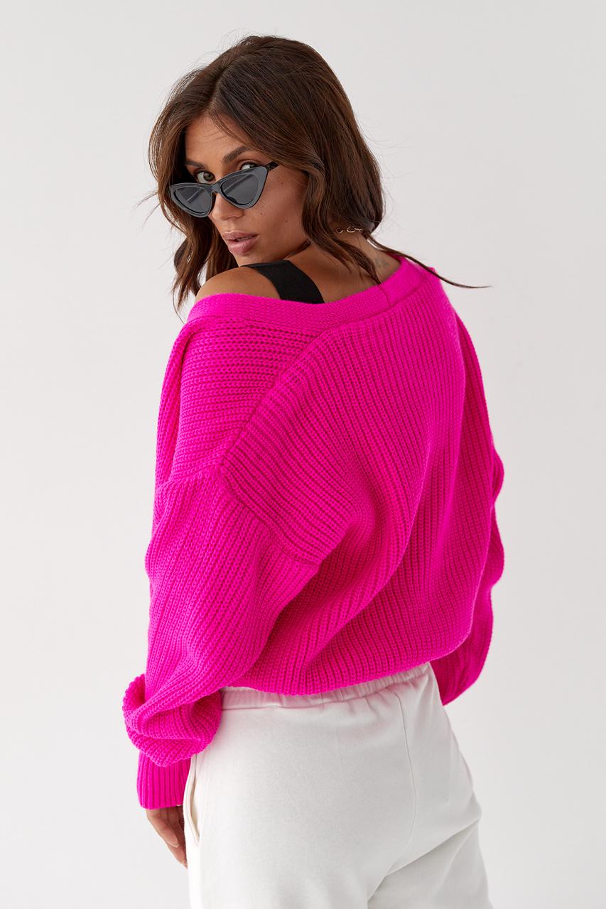 Кардиган укороченный S Фуксия (9528131) - фото 2 Кардиган укороченный S Фуксия (9528131) - фото 2