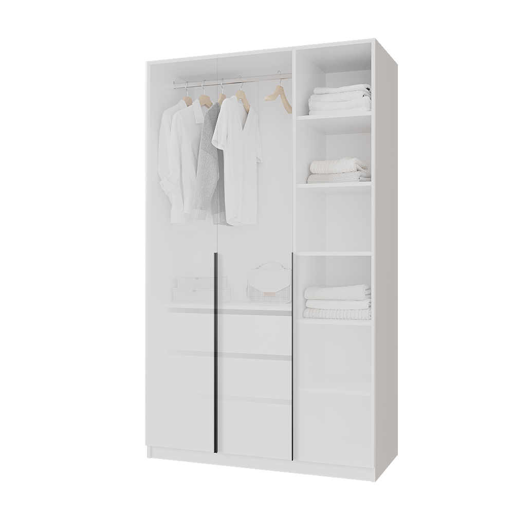 Шкаф распашной с тумбой Меблітренд Чиназес ЧиТ-1200 1200х500х2050 мм Белый (27284137) - фото 3 Шкаф распашной с тумбой Меблітренд Чиназес ЧиТ-1200 1200х500х2050 мм Белый (27284137) - фото 3