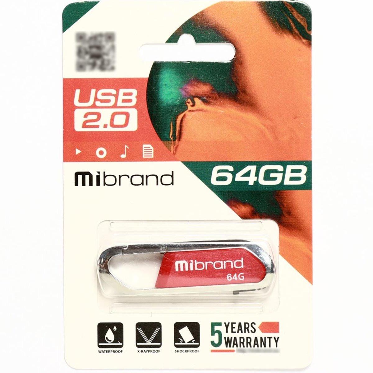 Flash Mibrand USB 2.0 Aligator 64Gb Dark Red (29caa1-15563) - фото 2