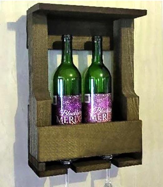 Полиця для вина настінна з дерева Кадзуно Мускат (ПНК-024807)