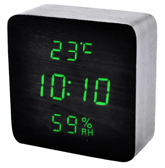 Настольные электронные часы VST 872 с зеленым свечением