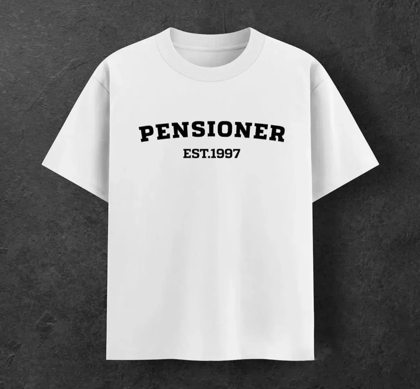 Футболка с надписью Pensioner S Белый (6696S)