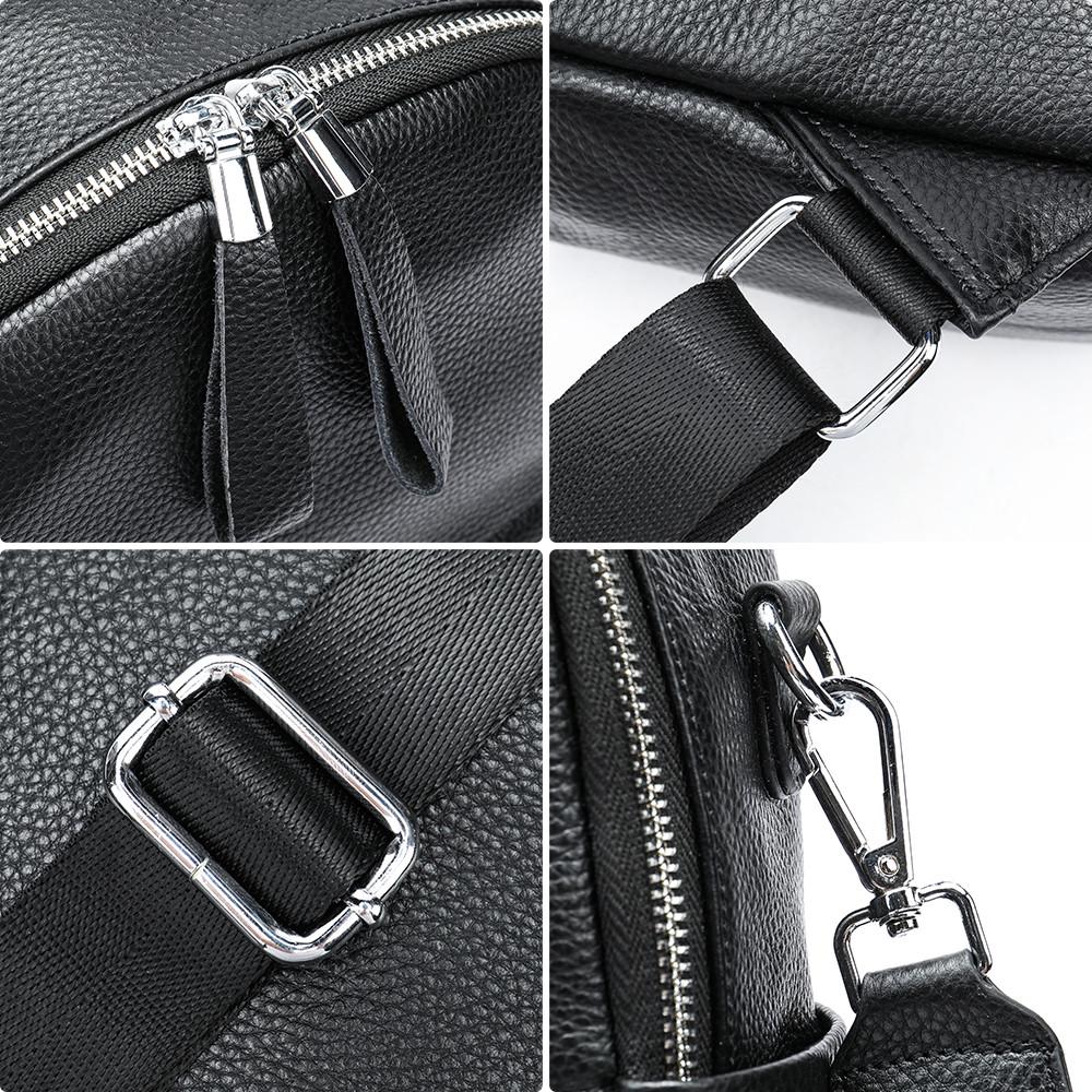 Рюкзак жіночий Lorian з натуральної шкіри з зовнішнім карманом на молнії Чорний (LR 25BG8122-black) - фото 7 Рюкзак жіночий Lorian з натуральної шкіри з зовнішнім карманом на молнії Чорний (LR 25BG8122-black) - фото 7