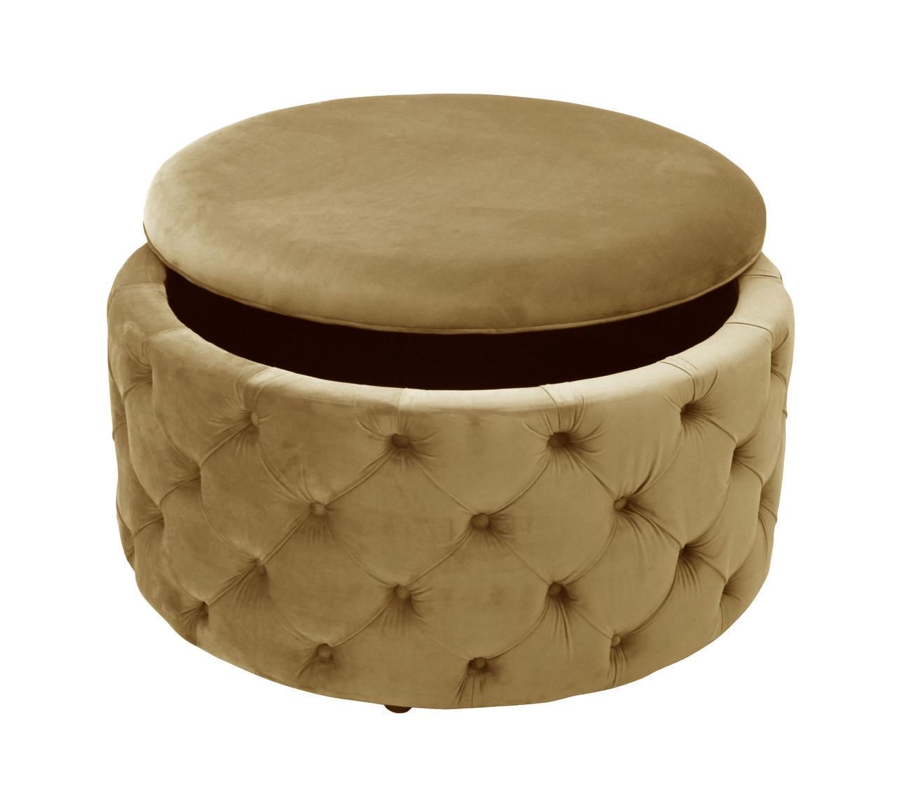 Пуф MeBelle Maroon велюр 100x100x50 см Светло-коричневый (0279)