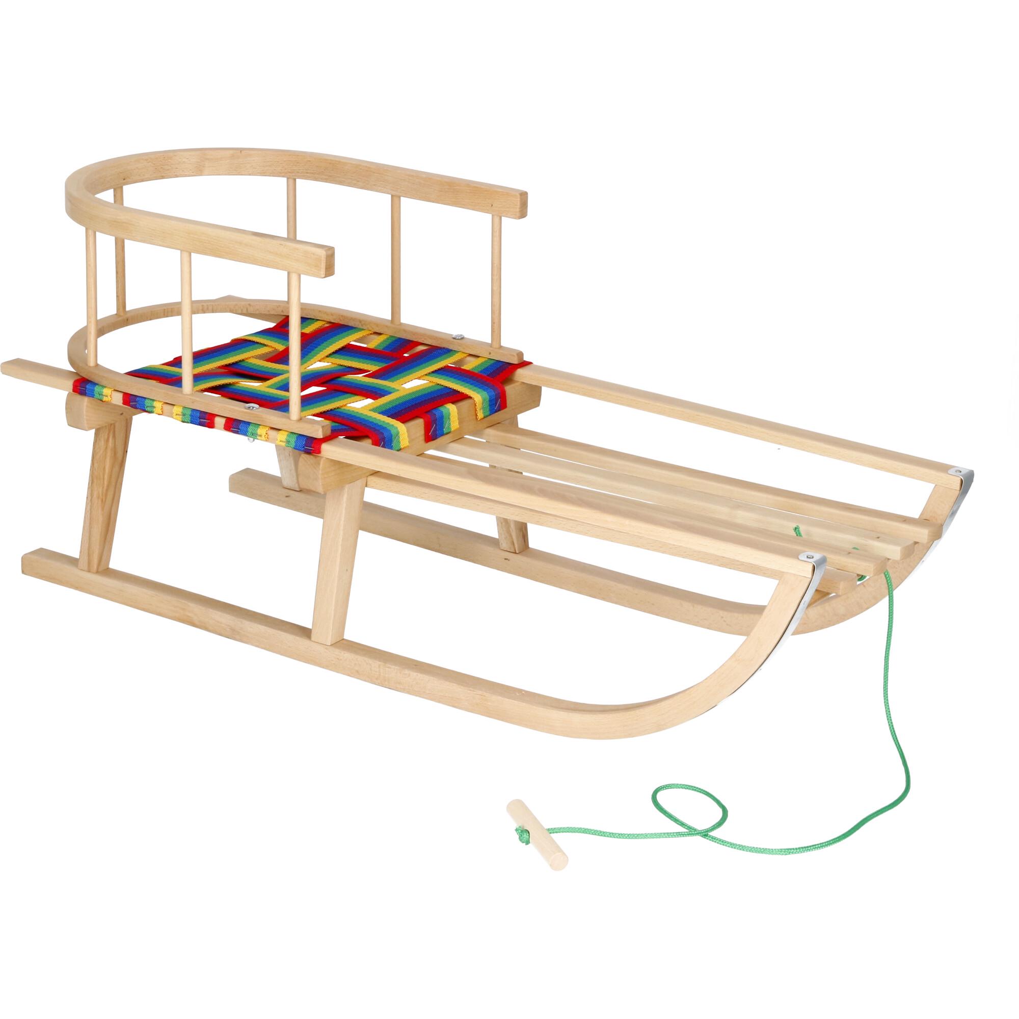 Санки со спинкой Springos с ручкой-толкателем деревянные 90 см (SAN006) - фото 4 Санки со спинкой Springos с ручкой-толкателем деревянные 90 см (SAN006) - фото 4