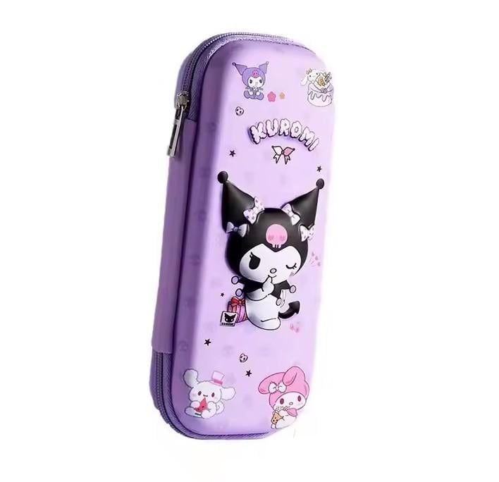 Пенал шкільний Куромі 3D 23х10х4 см Фіолетовий