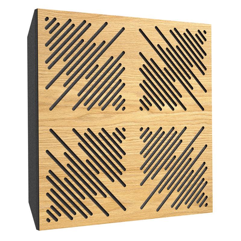 Акустическая панель Ecosound 4Diagonals 50х50 см 73 мм Светлый дуб (1079)