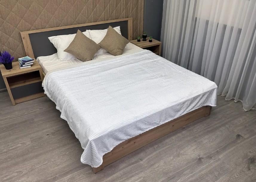 Покрывало Рельефная полоска 155х200 см Белый (87-090)