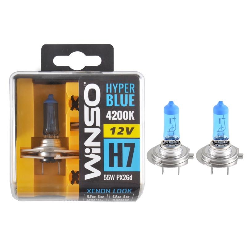 Лампа галогеновая WINSO H7 12 V 55 W SET HYPER 4200 K Blue (PX26d)