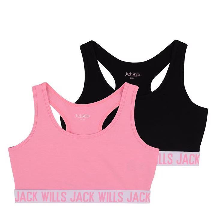 Набір топів дитячих Jack Wills 2 шт. Рожевий/Чорний (700135-06) - фото 1