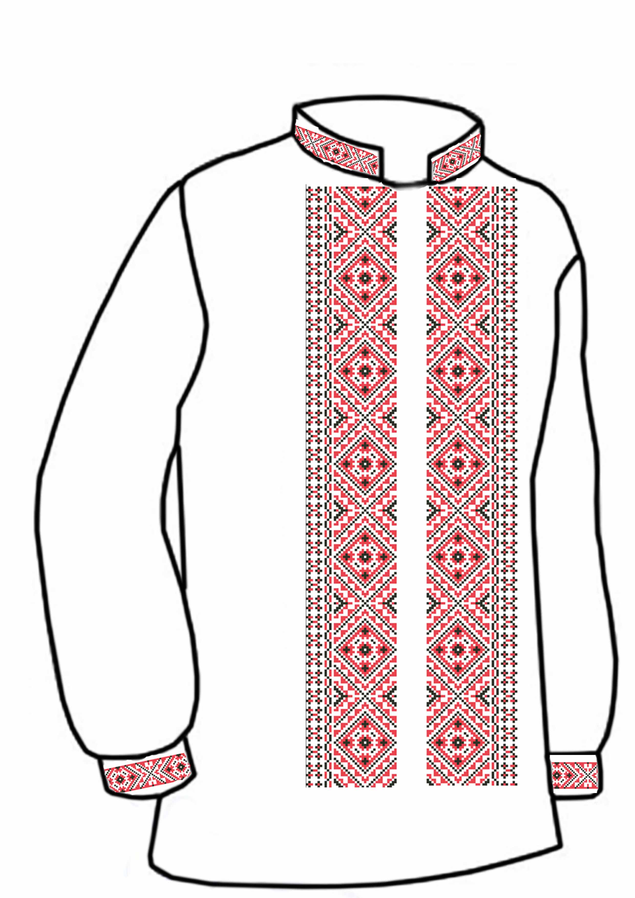 Заготовка для вишивки нитками або бісером сорочка СЧ-18 домоткане полотно