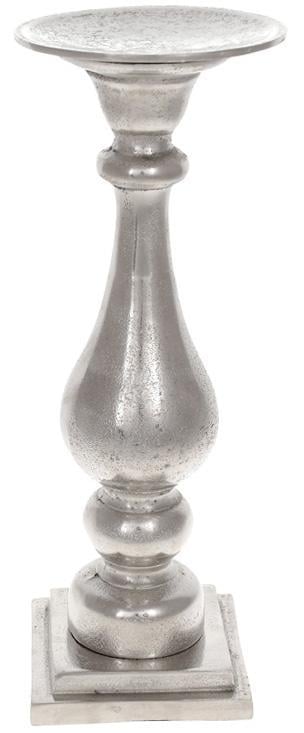 Подсвечник декоративный Amber 14х37 см Серебряный