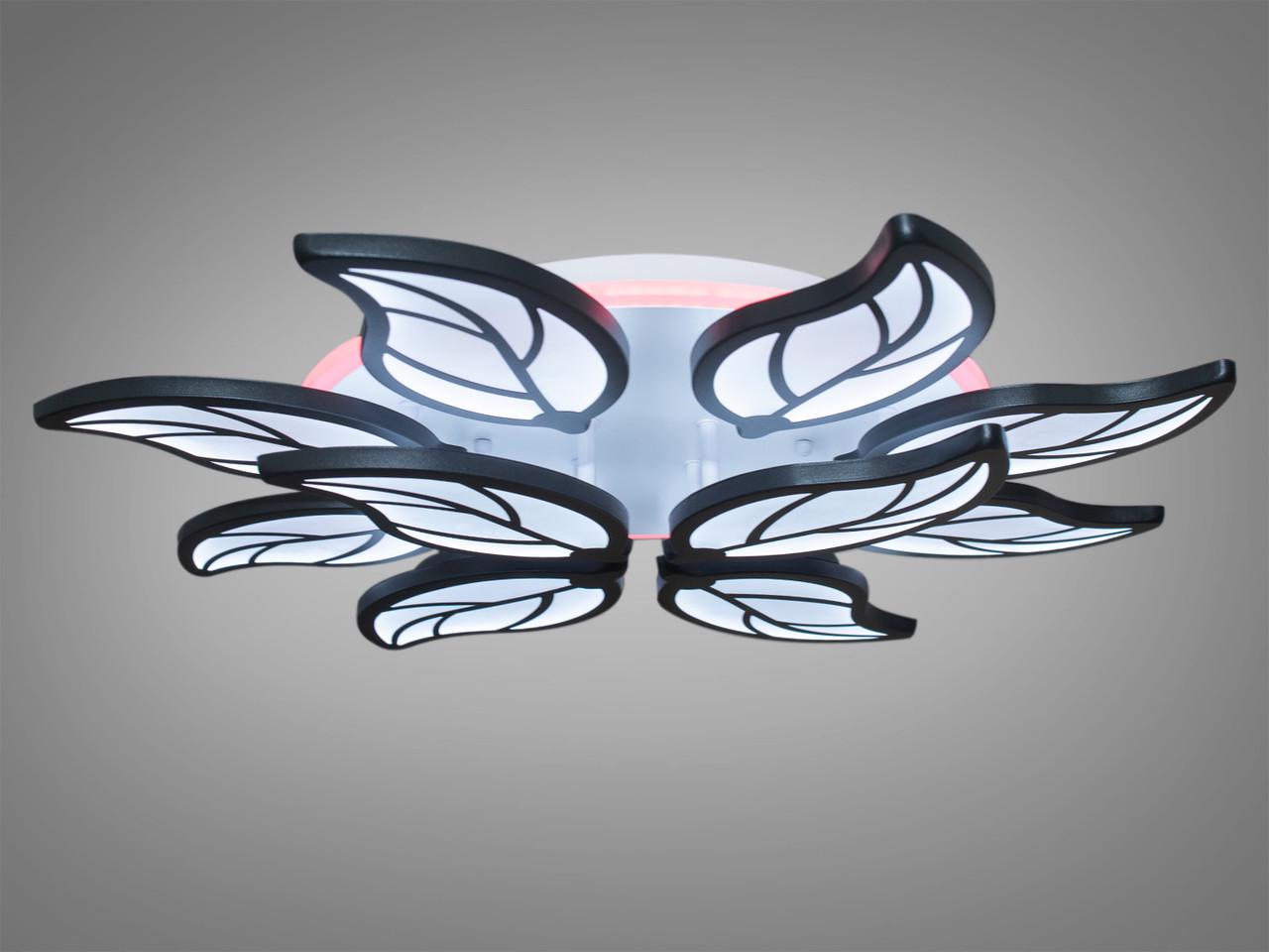 Люстра LED для зала с подсветкой Черный 180W на 25м2 8028-8+4BK-LS (1734207273) - фото 4 Люстра LED для зала с подсветкой Черный 180W на 25м2 8028-8+4BK-LS (1734207273) - фото 4