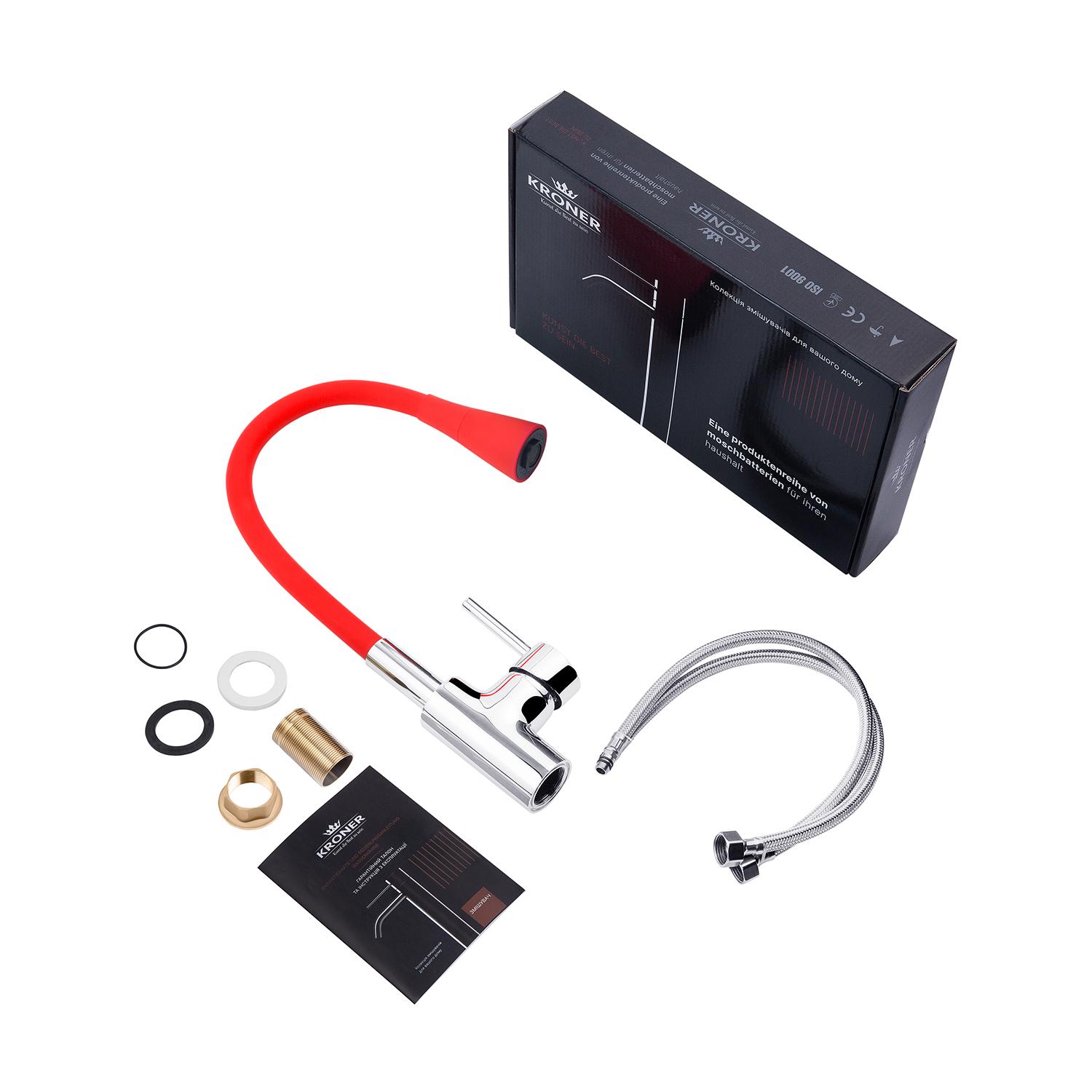 Смеситель для кухни Kroner KRP Kuche C031RED (24337) - фото 7 Смеситель для кухни Kroner KRP Kuche C031RED (24337) - фото 7