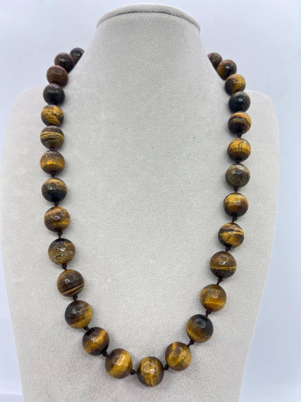 Бусы тигровый глаз 12,5 мм 46 см Разноцветный (11024)