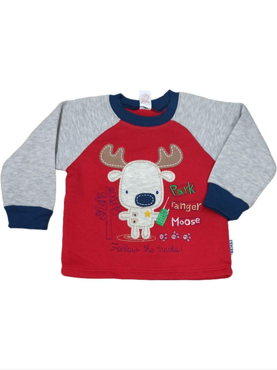 Джемпер с начесом на мальчика ДЖ 92-74 см Красный