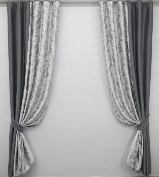 Шторы 1,5х2,7 м 2 шт. Серый (014дк/157-333шА)