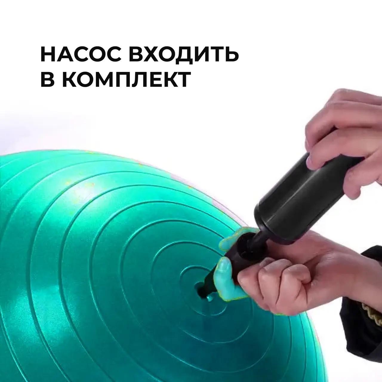 Фітбол WCG Anti-Burst із насосом 65 см 300 кг Бірюзовий (W-000-65-T-1) - фото 5