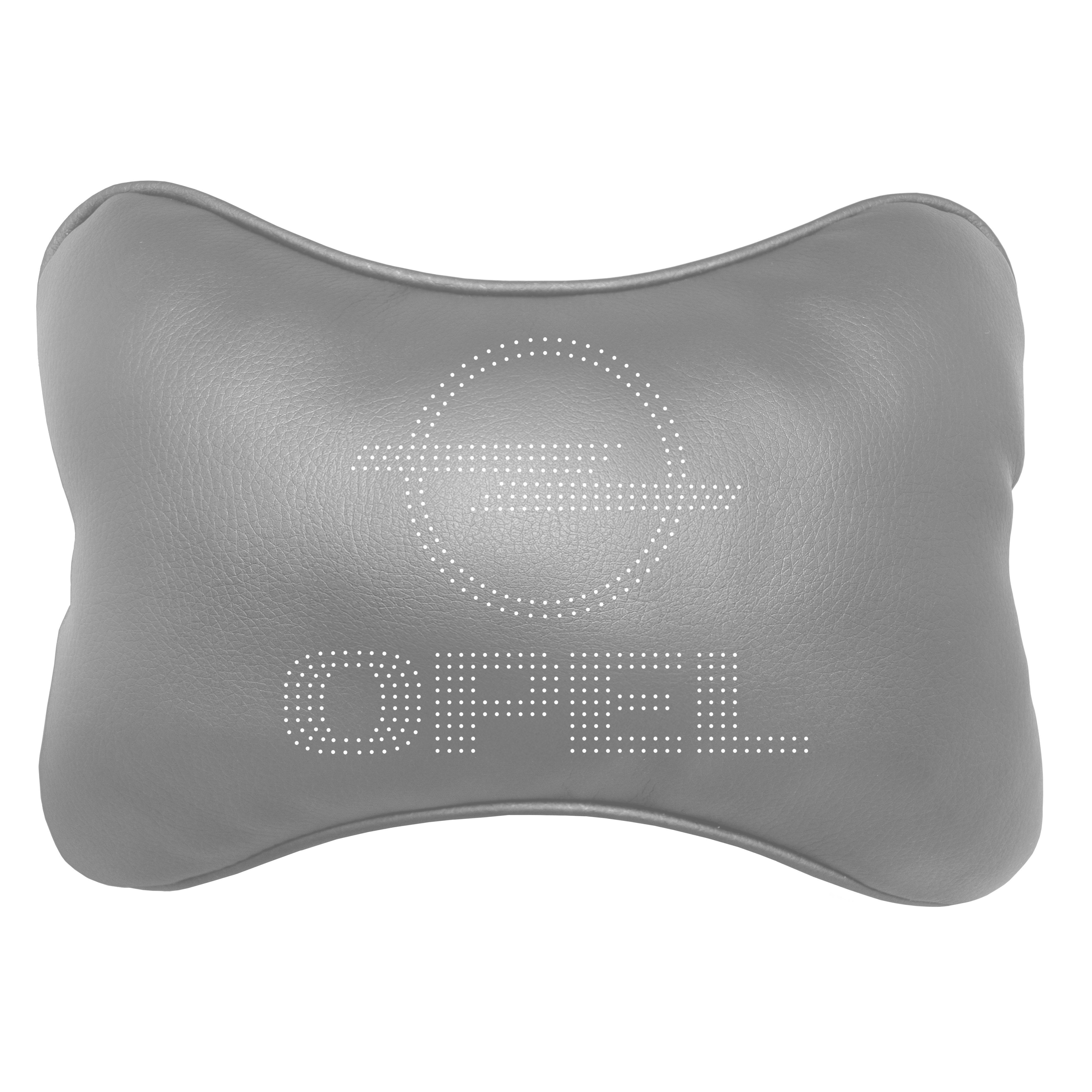 Подушка автомобильная Avtolife Opel для шеи из экокожи Серый (AVT-LGR-11) - фото 1 Подушка автомобильная Avtolife Opel для шеи из экокожи Серый (AVT-LGR-11) - фото 1