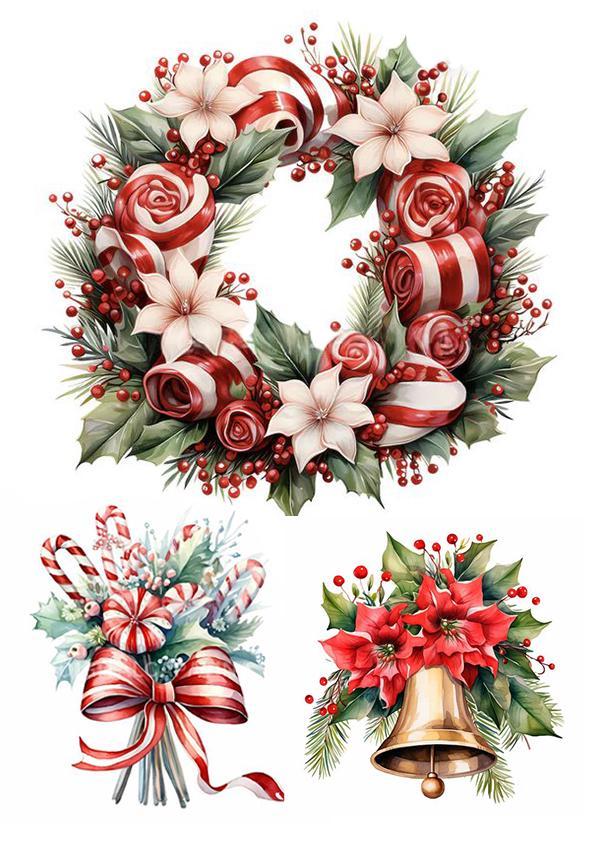 Картинка на торт вафельна Різдво (15872)