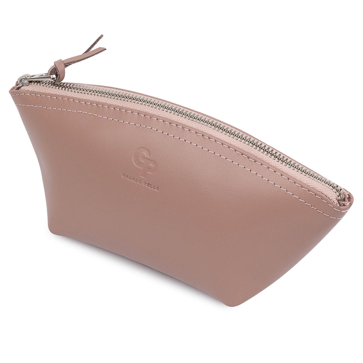 Косметичка женская GRANDE PELLE кожаная Розовый (49929)
