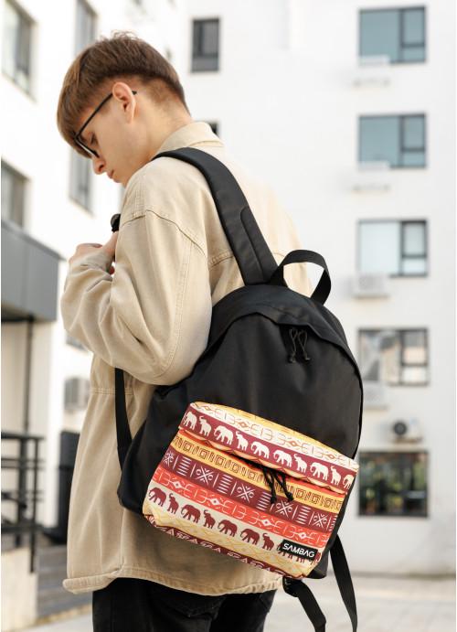 Міський рюкзак чоловічий Sambag Africa тканинний Чорний (6300331440)
